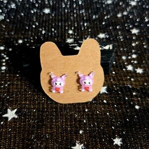 Custom Kuromi Hypoallergenic Stainless Steel Post Earrings